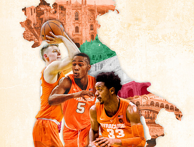 Syracuse University Basketball in Italy photoillustration photoshop