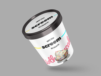 Screem Ice Cream birthdaycake brand design branding branding concept company company logo dribbbleweeklywarmup icecream packaging