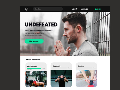 Undefeated Exercise Website app design concept fitness website concept website design