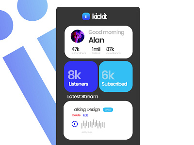Audio Streaming App ai app app concept app design concept app mockup branding dashboad dashboard ui design logo mobile ui ux