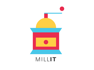 Mill it coffee color flat logo logomark mill
