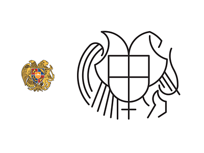 Armenian coat of arms concept armenia arms coat concept line of restyle
