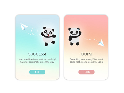 Daily UI - 011 Flash Message (Error/Success) artist dailyui dailyui011 error panda success uidesign user interface