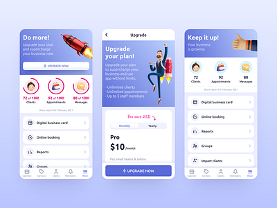 Repito App. Upgrade to Pro Account 3d illustration app app design clean gradient inspiration interface mobile payment pricing plan settings ui ux upgrade