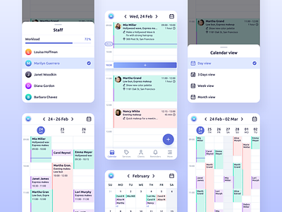 Repito App. Calendar app app design appointment appointment scheduling calendar calendar app clean crm gradient inspiration interface mobile staff time management ui ux