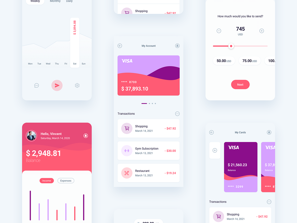 Finance Mobile App by Marko Jotic on Dribbble