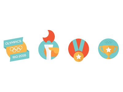 Olympics icons 2016 colorfull flat icon icons illustration logo olympics rio sport ui user interface