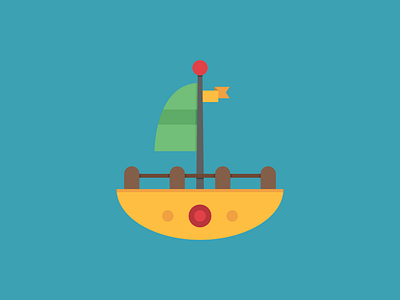 Just another boat blue boat design flat illustration logo minimalism sea simple unused