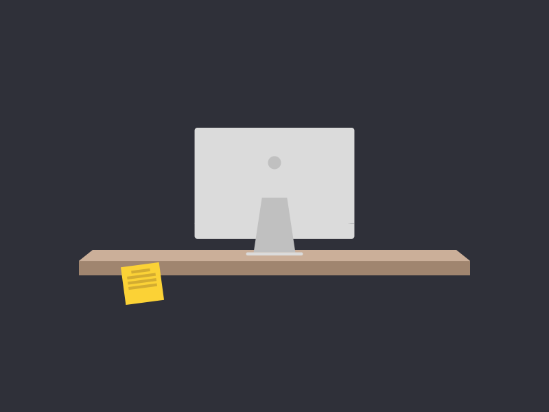 Desk apple designer desk flat illustration minimalism simple