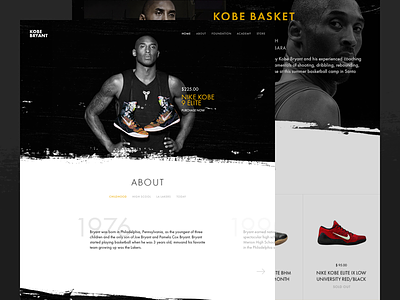 Kobe Bryant Site basketball creative dark landing minimal photography simple sport web deisign website
