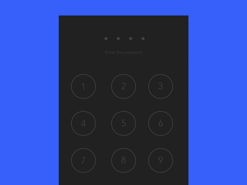 Pin code validation animation app flat gif ios principle ui ux