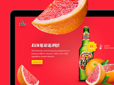 Fresh Beer beer design grapefruit jelen red serbia ui ux web web design