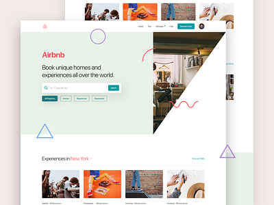 A - Airbnb airbnb design landing page layout minimal simple web