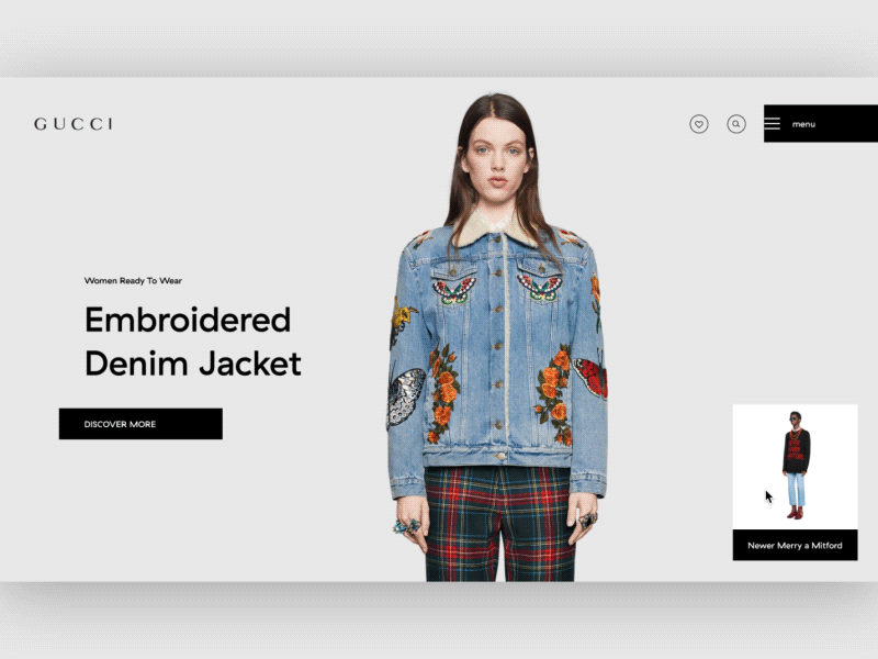 G - Gucci Concept animation app design gif gucci product shop store ui ux web web design