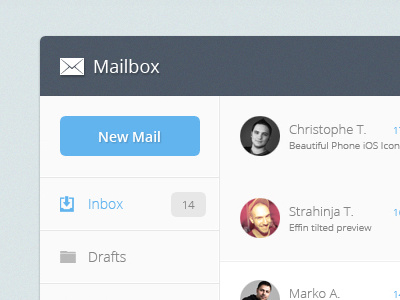 Mailbox application app application clean design email mac mac book mail minimal user interface web web design webdesign