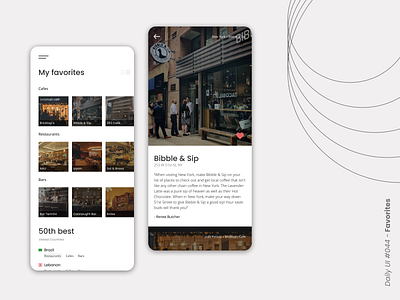 Favorites 50best bars cafes dailyui dailyui044 design favorite mobile restaurant app restaurants ui uxdesign