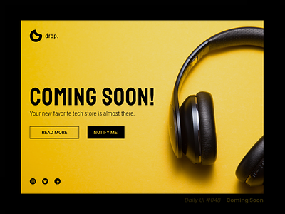 Coming Soon - Daily UI #048 coming soon dailyui headphones page tech ui
