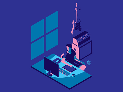 Isometric Working Room