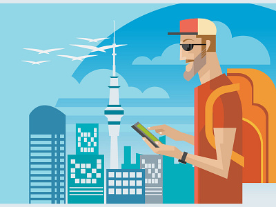 Traveler Flat Illustration