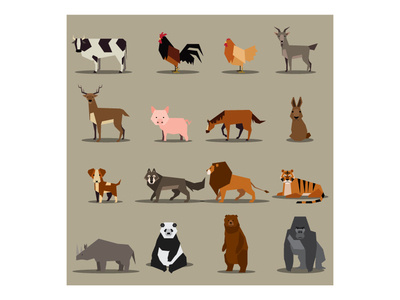 Flat Animals Icon Design