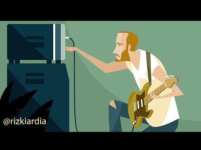 The Guitarist animation branding cartoon cartoon character character color design flat flat design icon identity illustration logo mascot mascot character mascot design minimal ui vector web