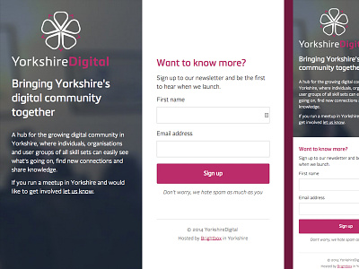 YorkshireDigital Holding Page holding page responsive ui web design website