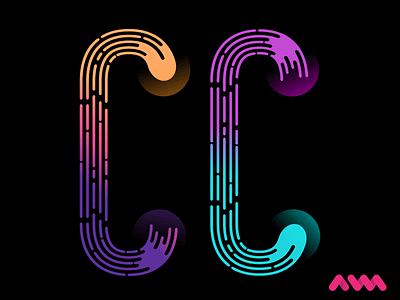 Typography Gradient CC adobe alphabets brush colourful gradient illustrator typography