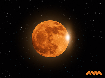 Red Moon Lunar Eclipse Illustration