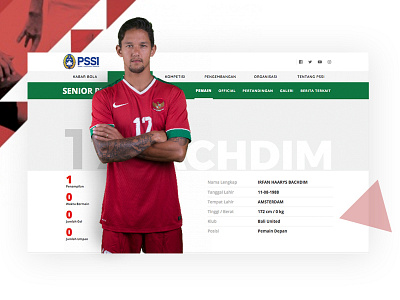 Football Association Player Page corporate football news site portal soccer sport ui ux web webdesign