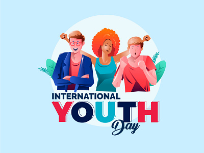 Social Media Post - International Youth Day illustration vector