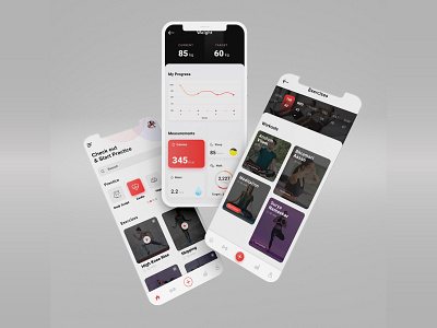 Fitness App fitness app fitness progress screen fitness training app workout design