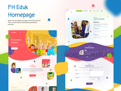 PH EDUK Homepage education education homepage education website graphic design informative website kids school ui ux design web design