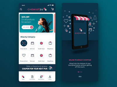 Chemist2U app design ui ux