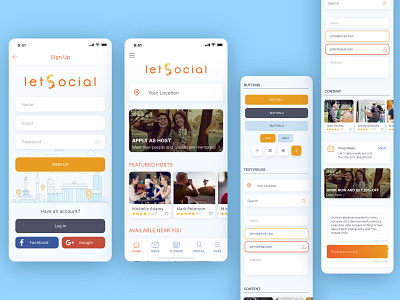 Letsocial app branding design icon logo logodesign ui uiux ux