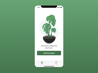 Empty state for a plant app app design empty state green illustration monstera plants ui vector