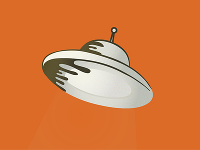 Invisible UFO flying into an oil spill illustration oil spill ufo vector