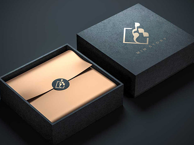 hogon mim 3 art box brand branding dark gift giftbox golden graphic logo logo design logodesign logotype print