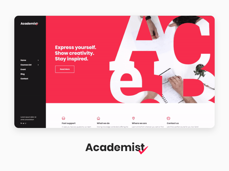 Academist - Modern Education Theme animation bbpress courses design e learning education flat instructor learning teaching type typograpgy ux vector web website