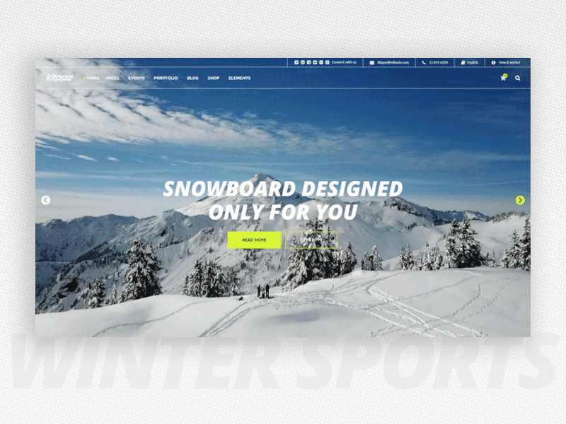 Klippe - Winter Sports animation bbpress design extreme sports flat type typography ui ux web website