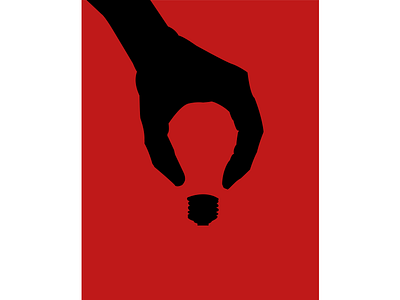 Bulb black minimal minimalism poster red white