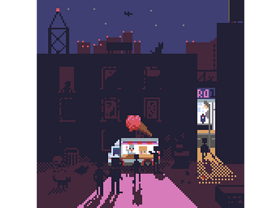 Icecream city food icecream noir pixel pixelart urban