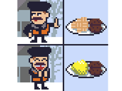 11. Cutlets with mashed potato food pixel pixelart