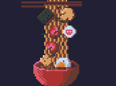 15. Ramen asian food food lamian noodles pixel pixelart ramen