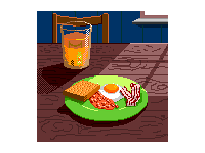 Breakfast bacon breakfast dish egg pixel pixelart