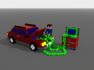 Car diagnostics 3d voxel voxelart