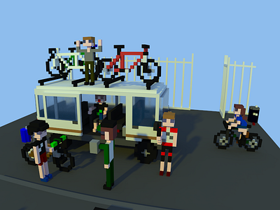 Bicycle Adventure Club 3d bicycle voxel voxelart