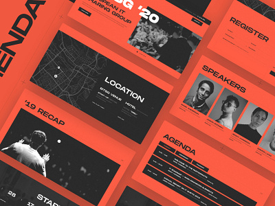 IT Conference 2020 - [Concept] black branding concept conference creative dark design graphic design it minimal one page orange red ui website wide