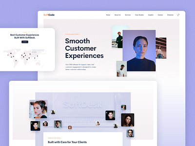 Cleversoft - CRM landing page airy branding clean concept creative dark design elegant gradient illustration logo portfolio saas simple tech ui web