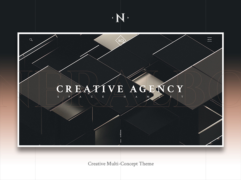 Neralbo - Creative Multi-Concept Theme portfolio serifs agency concept graphic ui-ux wordpress brand elegant dark design creative web