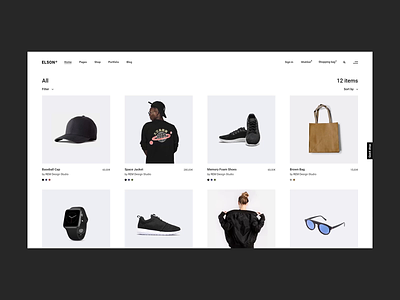Elson - Shop Compact animation branding design fashion flat minimal minimalism shop ui urban ux web website